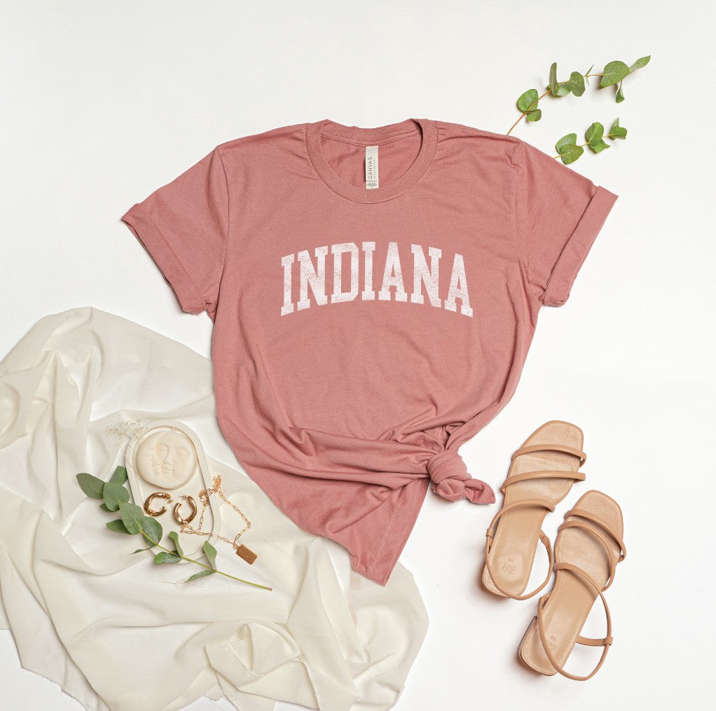 Heather Mauve Indiana Graphic Relaxed Oat T Shirt 3/6/23 5733