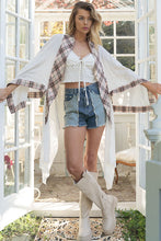 Ivory Multi Plaid POL Poncho Cardigan 2/14/23 5576