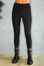 Black Suede Front Seam Venti6 Leggings 4/5/23 4965