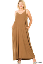 Deep Camel V Neck Cami Maxi Zenana Dress 12/28/22 5074