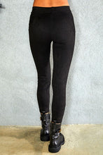 Black Suede Front Seam Venti6 Leggings 4/5/23 4965