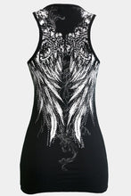Black Deep V Laced Neck Angel Wing Bus Stop Tank Top 4/4/23 5910