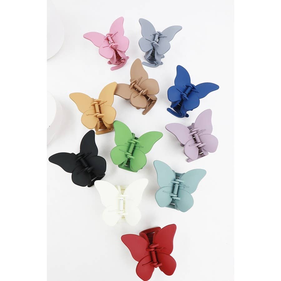 Matte Butterfly Hair Claw Clips