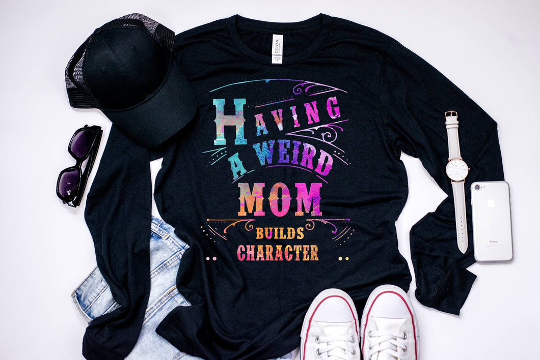 Black Long Sleeve Weird Mom Tee