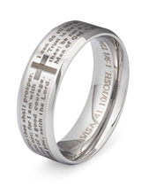 Men's Silver Bible Verse Cross Ring