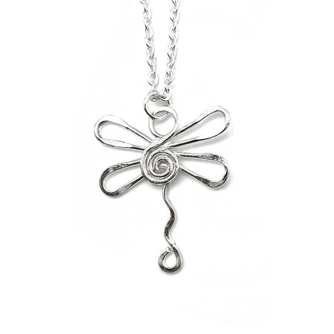 Silver Plated Necklace - Smaller Size Dragonfly