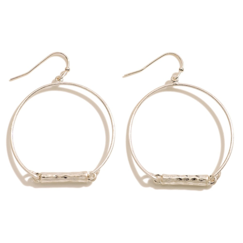 Hammered Bar Hoop Drop Judson Earrings 7/25/22 3620