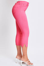 Fiery Coral Junior Hyperstretch Pull On Capri With Side Slit