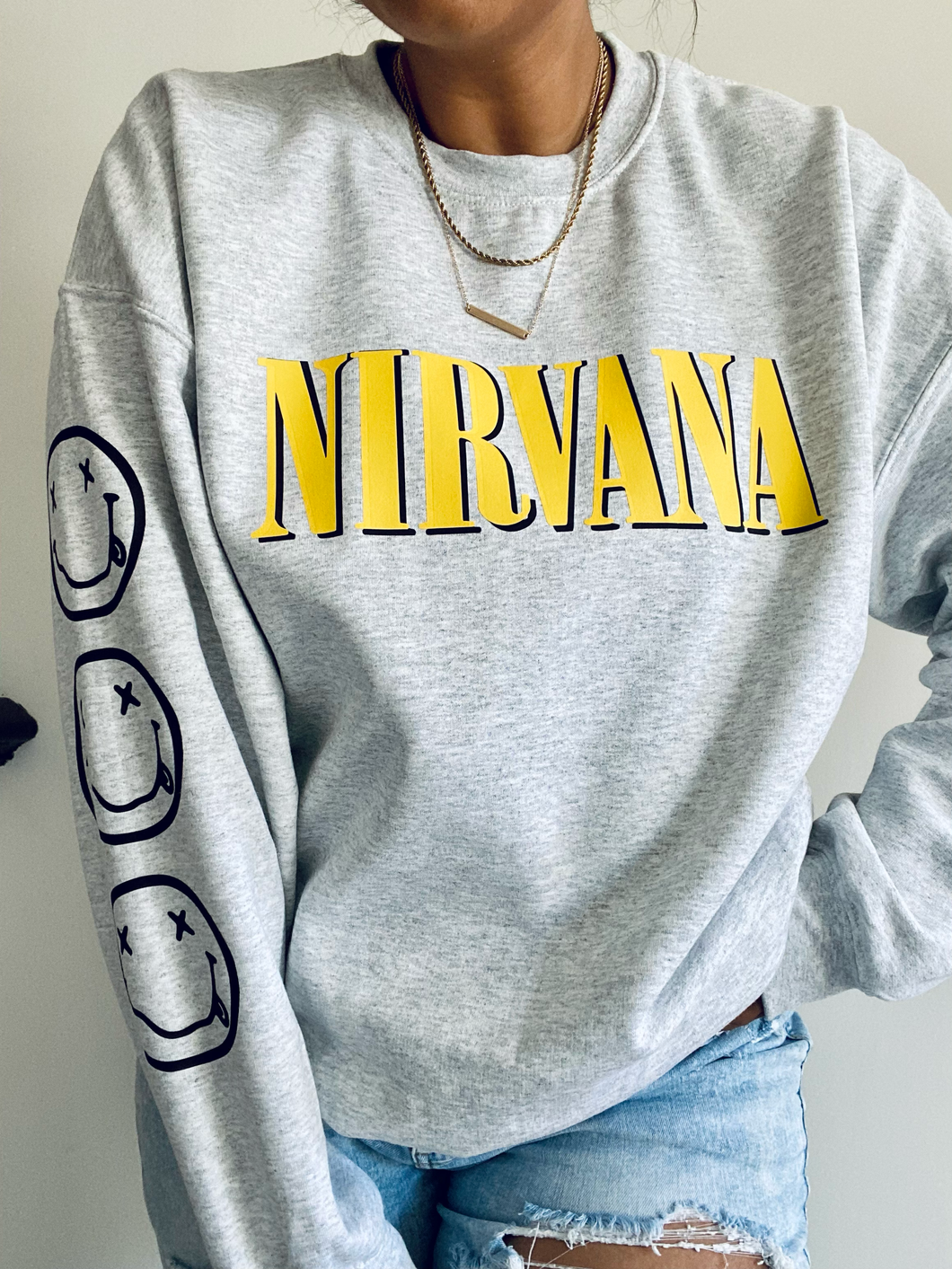 Grey Nirvana Crewneck Sweatshirt