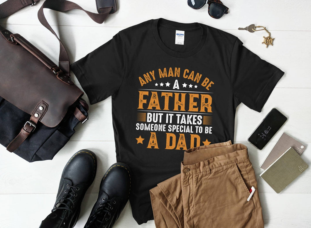 Black Any Man Can Be A Father Short Sleeve Tee