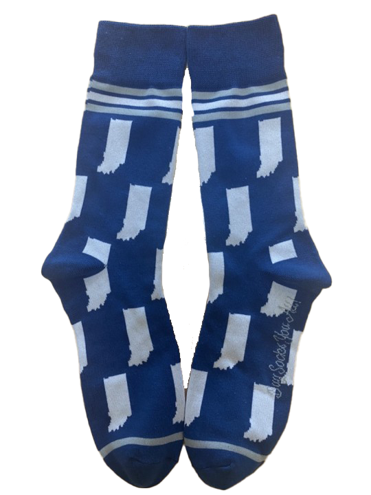 Indiana State Shapes Blue and White Men's Socks
