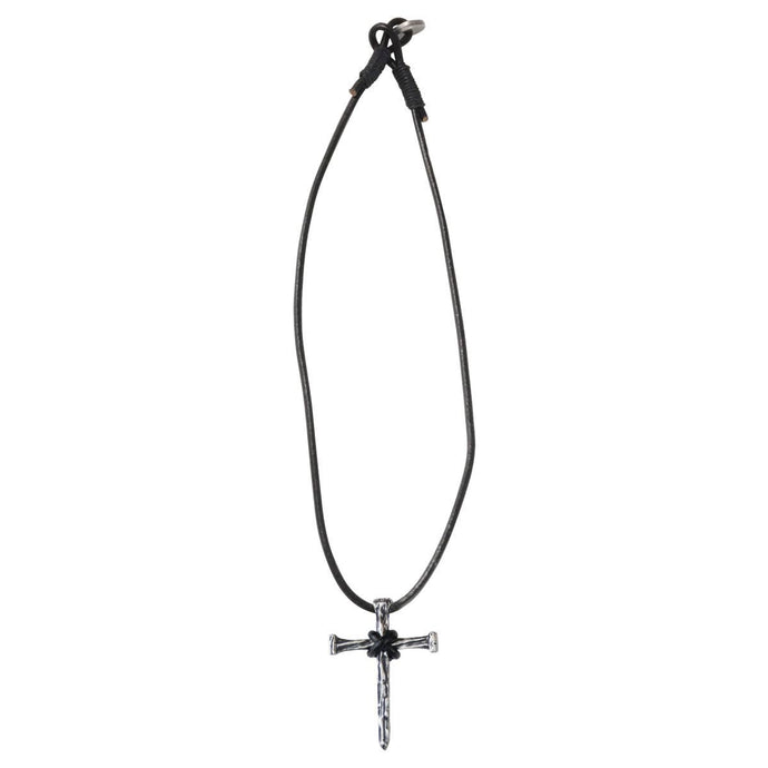 Kerusso Mens Necklace Nail Cross: Burnished Silver