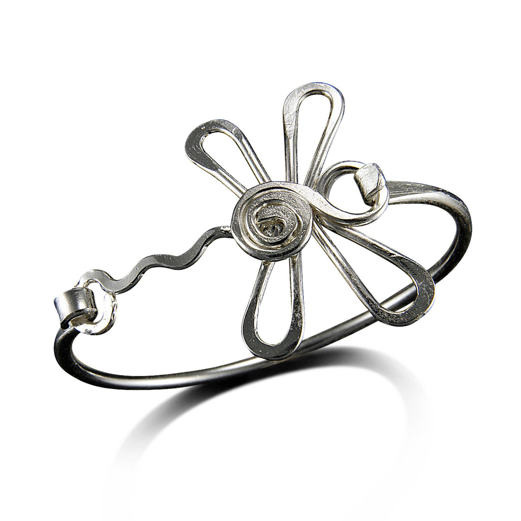 Silver Plated Bangle - Dragonfly