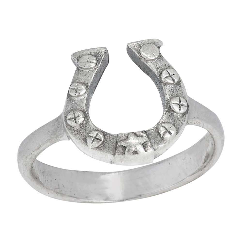 Lucky Star Sterling Silver Horseshoe Ring