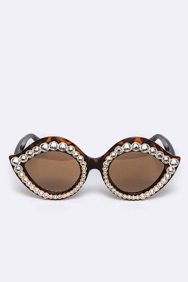 Pave Crystal Iconic Frame Sunglasses