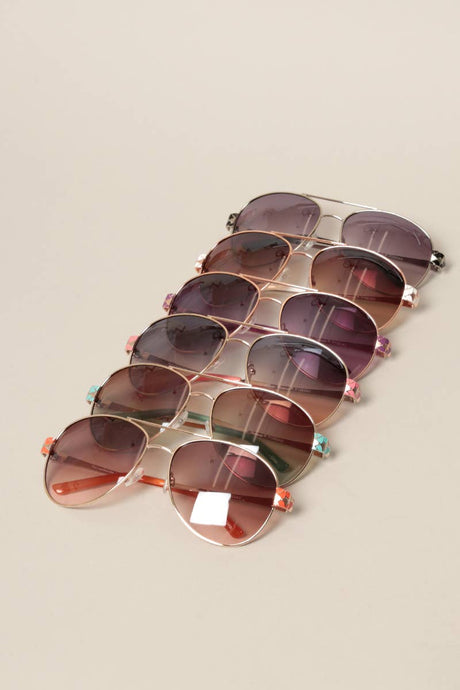 Women's Tinted Lenses Aviator Sunglasses