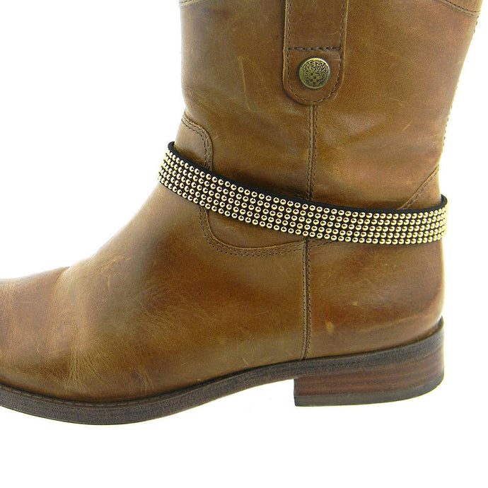 Gold Fabric Base Boot Belt W/acrylic