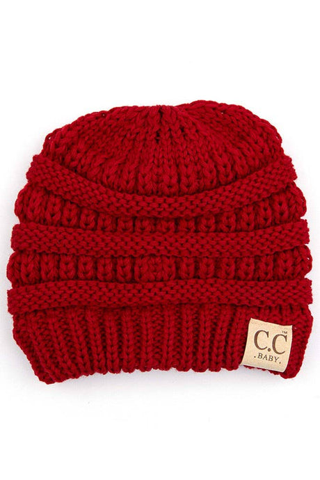 Red C.C Baby Solid Color Knit Beanie