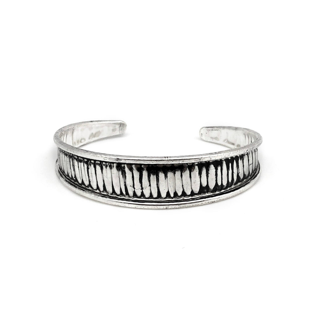 Banjara Collection Etched Cuff Bracelet - Raised & Wrinkled