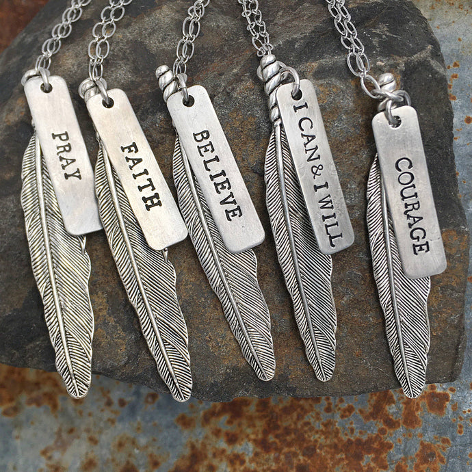 Silver Wandering Feather Necklace - FEARLESS