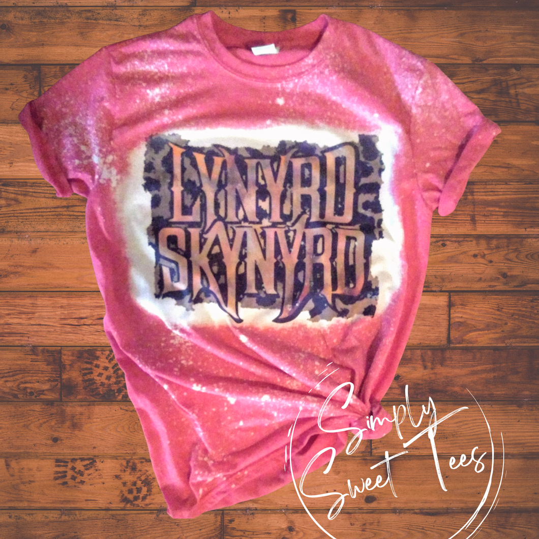 Red Lynyrd Skynyrd Bleached Short Sleeve Tee