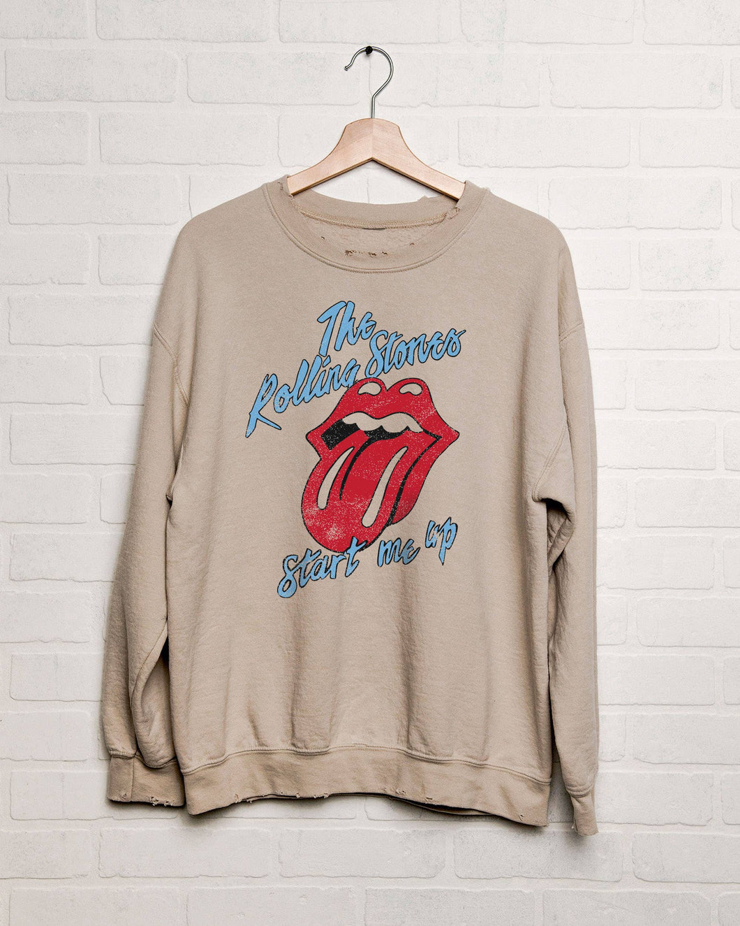 Rolling Stones Start Me Up Sand Thrifted Graphic Sweatshirt