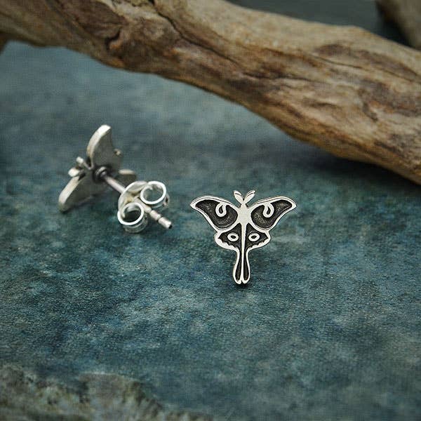 Luna Moth Post Earrings 9x10mm