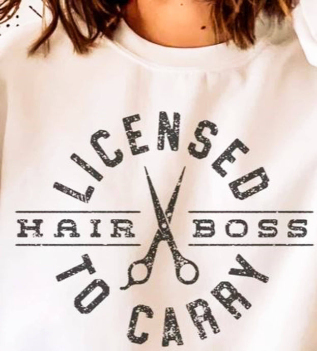 White Hair Boss Licensed To Carry Tee