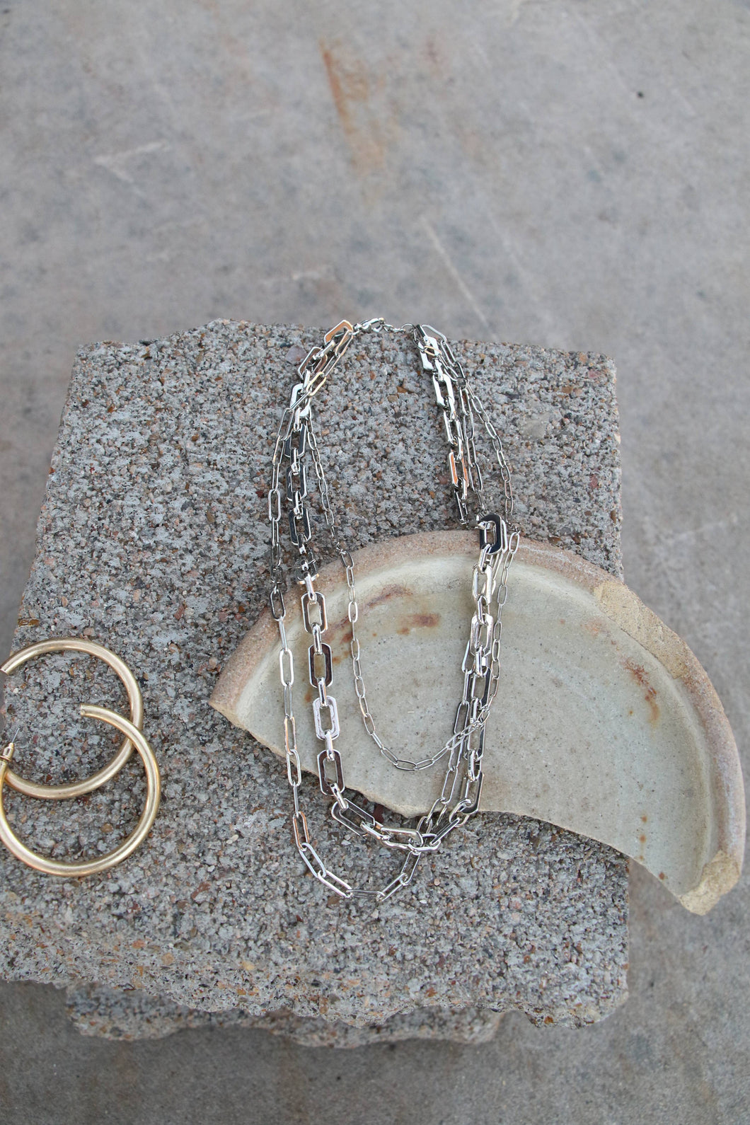 3 Strand Layering Chain Necklace