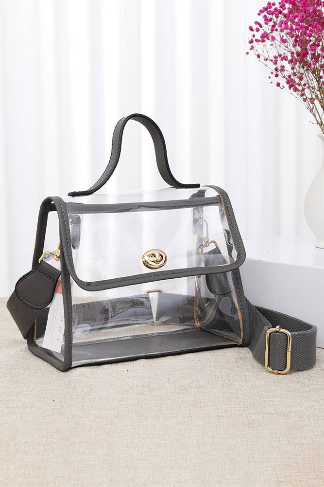 Grey Clear Stadium Crossbody hand Bag