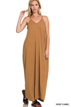 Deep Camel V Neck Cami Maxi Zenana Dress 12/28/22 5074