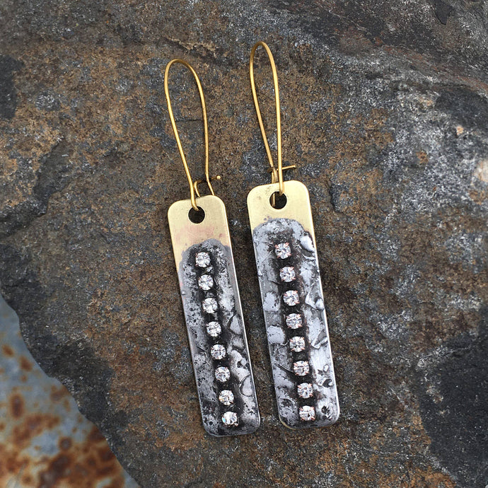 Antique Gold Soldered Crystal Earrings