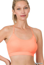 Neon Coral Cross Back Padded Seamless Zenana Bralette 1/19/23 5391