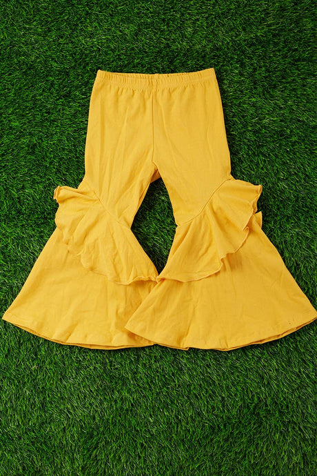 Yellow Ruffle / Flare Bell Bottoms