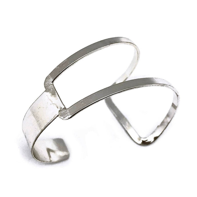 Silver Plated Adjustable Cuff Bracelet - Buckle