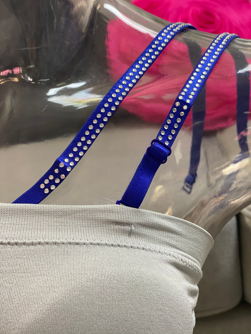 Royal Blue Rhinestone Bra Strap 6/23/23 8687
