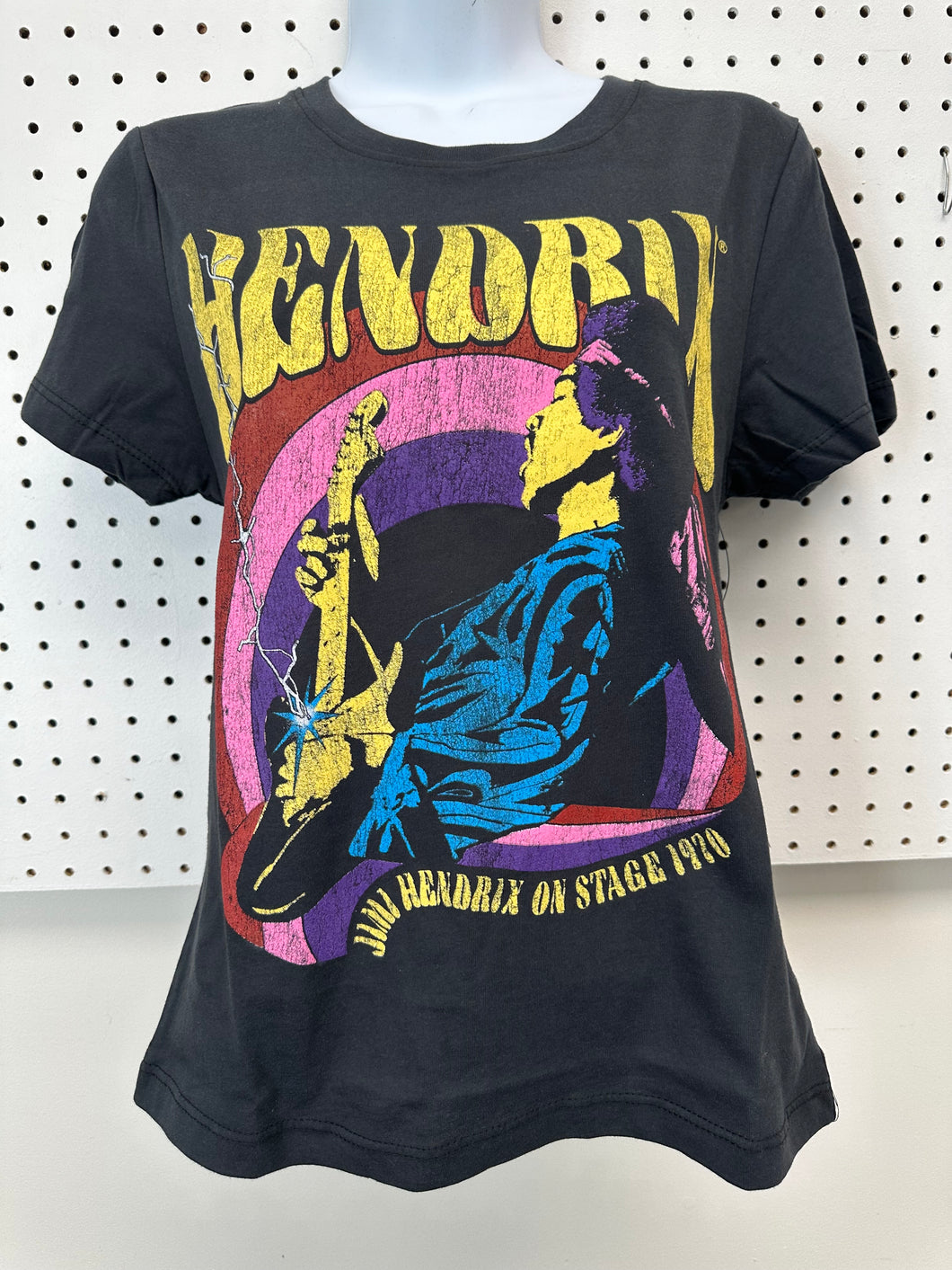 Black Jimi Hendrix Solo Guitar Tee 3/14/23