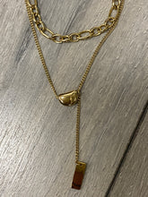 Gold Double Stacked Titanium Steel Necklace