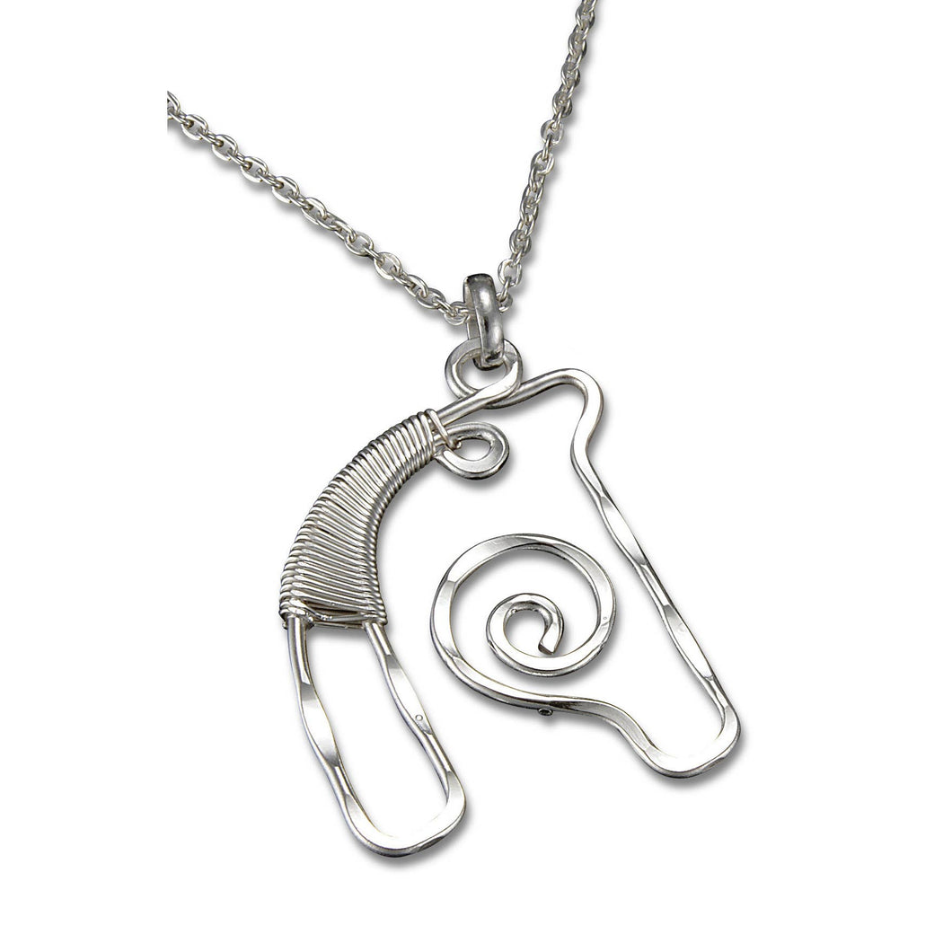 Silver Plated Pendant Necklace - Horse