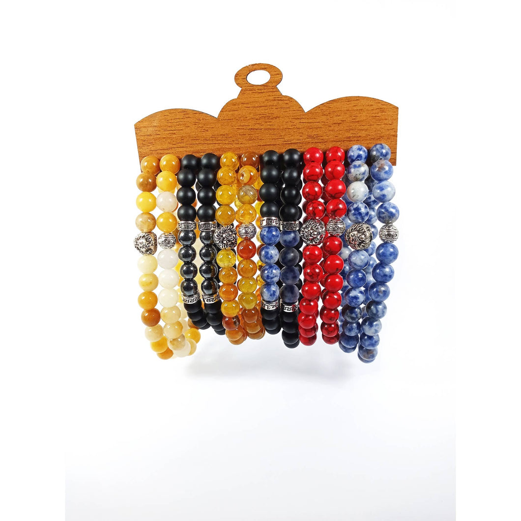 Handmade Natural Stone Bead Bracelet 3/3/23