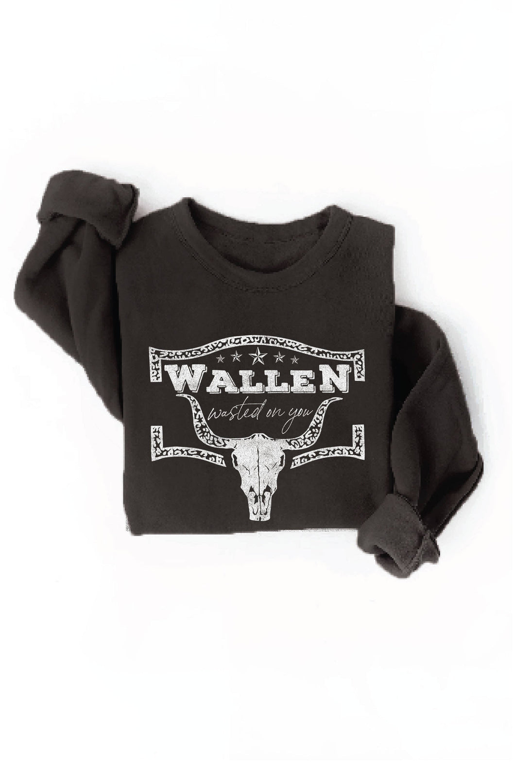 Black Wallen Wasted On You Graphic Sweatshirt