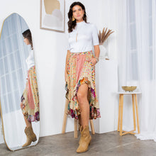 Latte Whimsical Harmony Overdyed Mid-Length Skirt