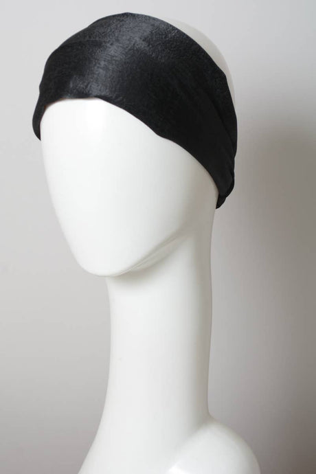 Black Soft Batiste Elastic Wide Headband