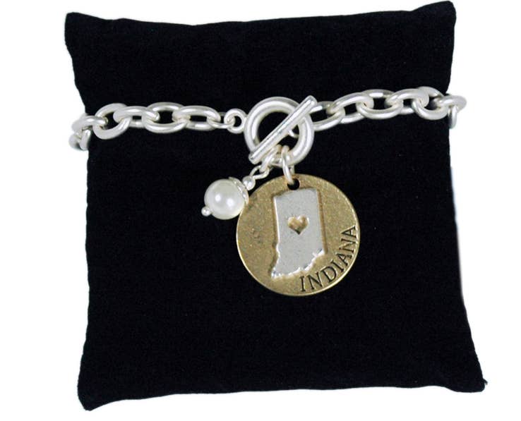 Indiana Bracelet Toggle Pearl Disc