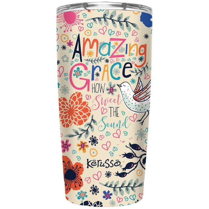 Kerusso Amazing Grace 20 oz Stainless Steel Tumbler: Multi-color
