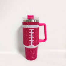 Pink Bling Football Tumbler