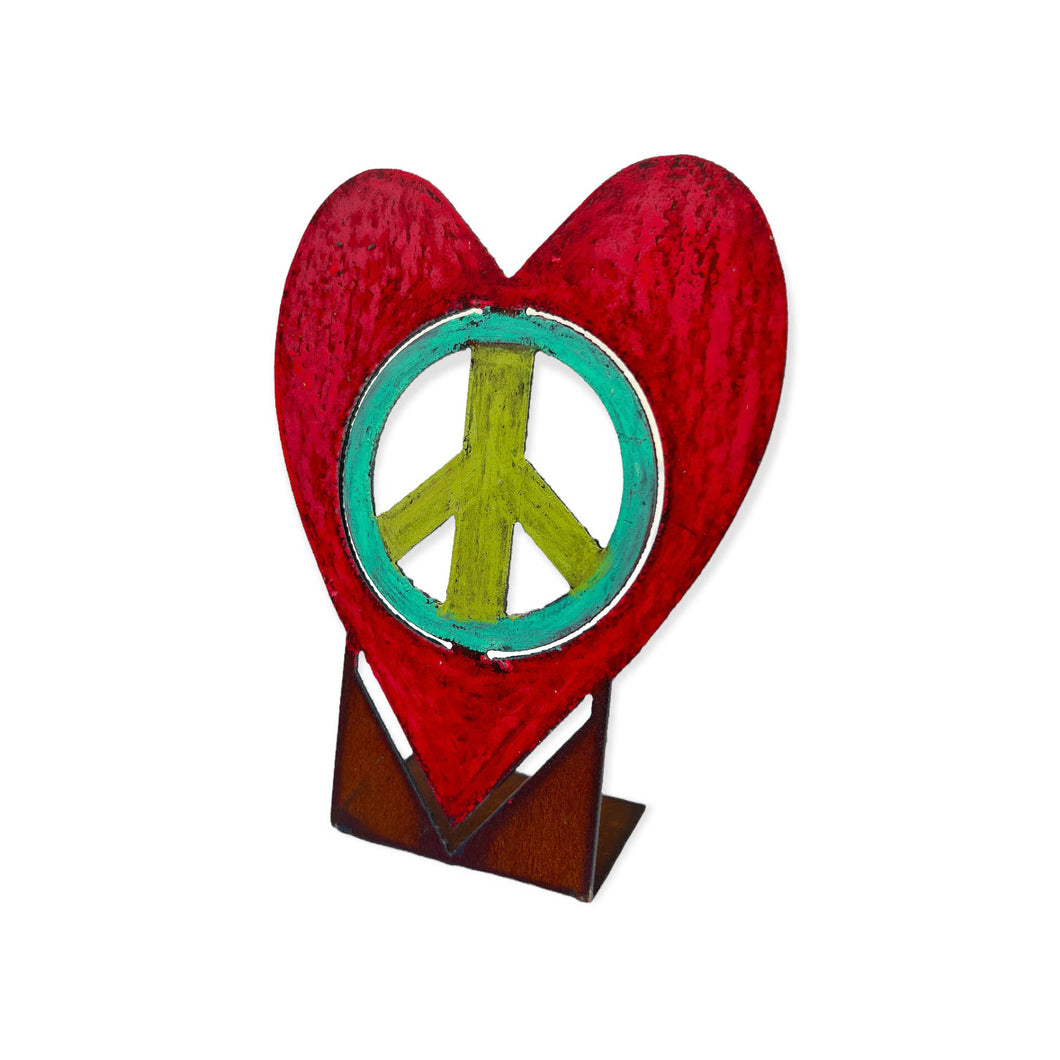 Heart peace sign standing