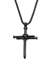 Black Nail Cross Necklace