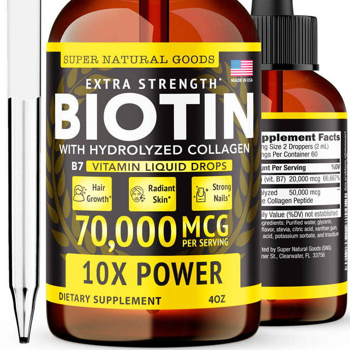 Hair Growth Liquid Vitamins, Skin & Nails Biotin & Collagen