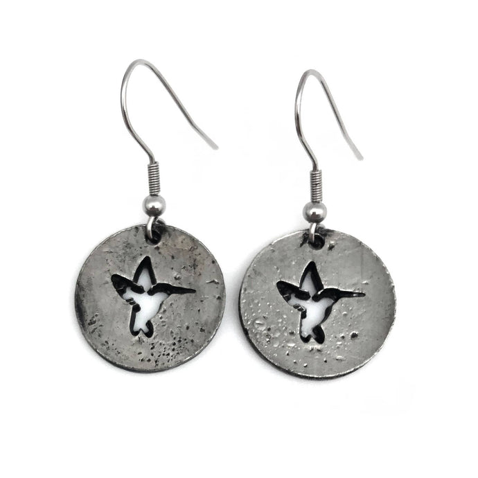 Pewter Earrings - Hummingbird